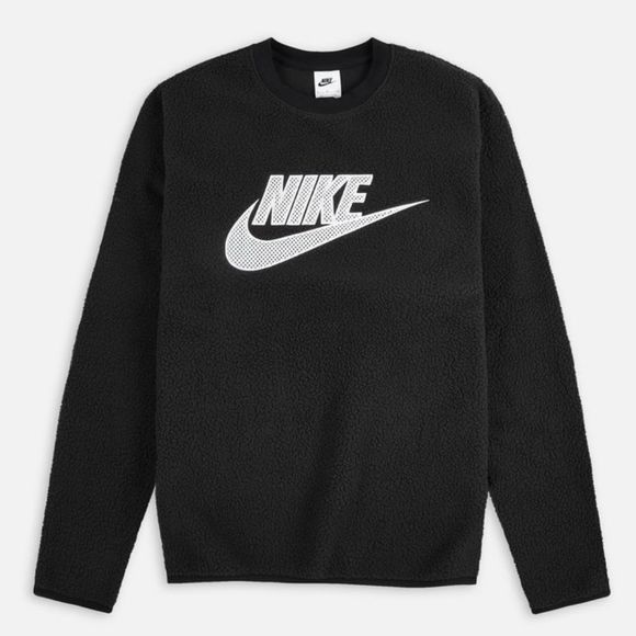 Nike Sportswear Essential Sherpa Sweatshirt Men's M Black White DD5017-010 NSW - Picture 4 of 16